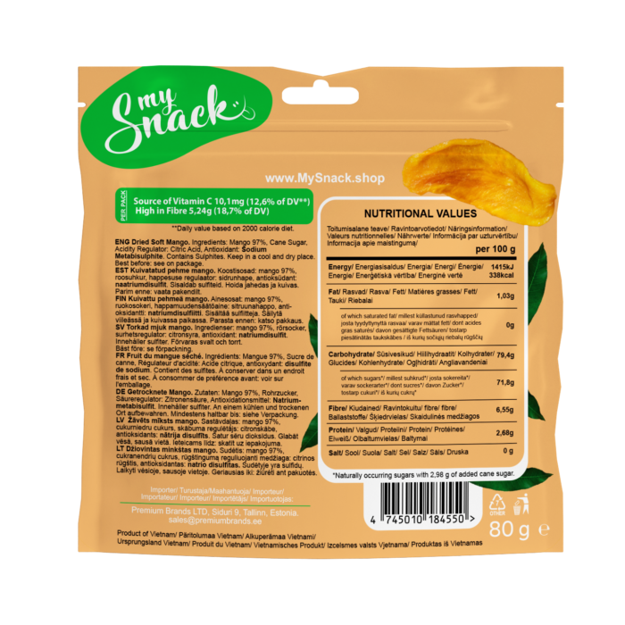 Mango snack pack back