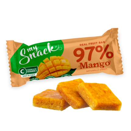 97% mango puuviljabatooni tükikesed pakist väljas